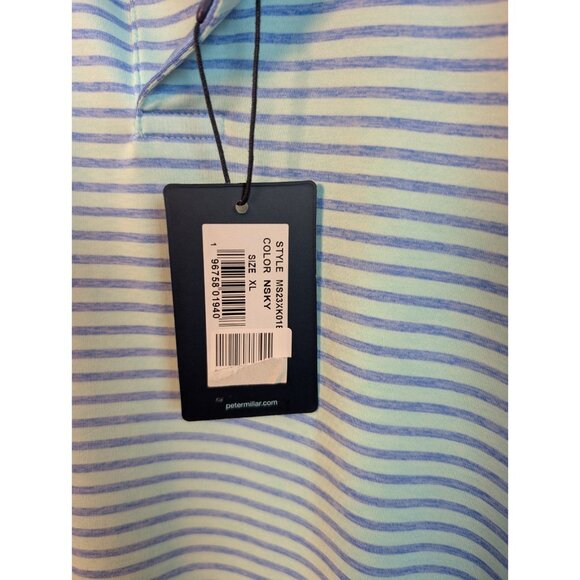 Peter Millar Crown Crafted Men's Size XL Striped Performance Golf Polo NEW $125 - Picture 4 of 7